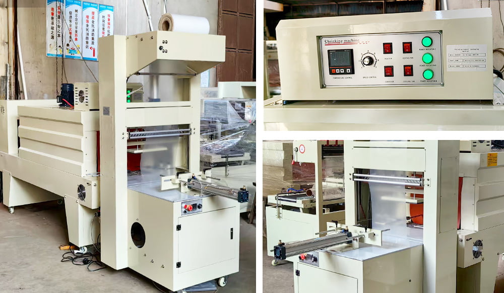 Semi-automatic shrink packing machines for beverages without tray