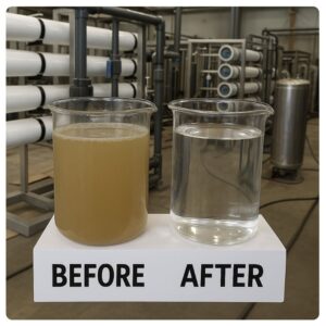 Before and after RO water purification contrast