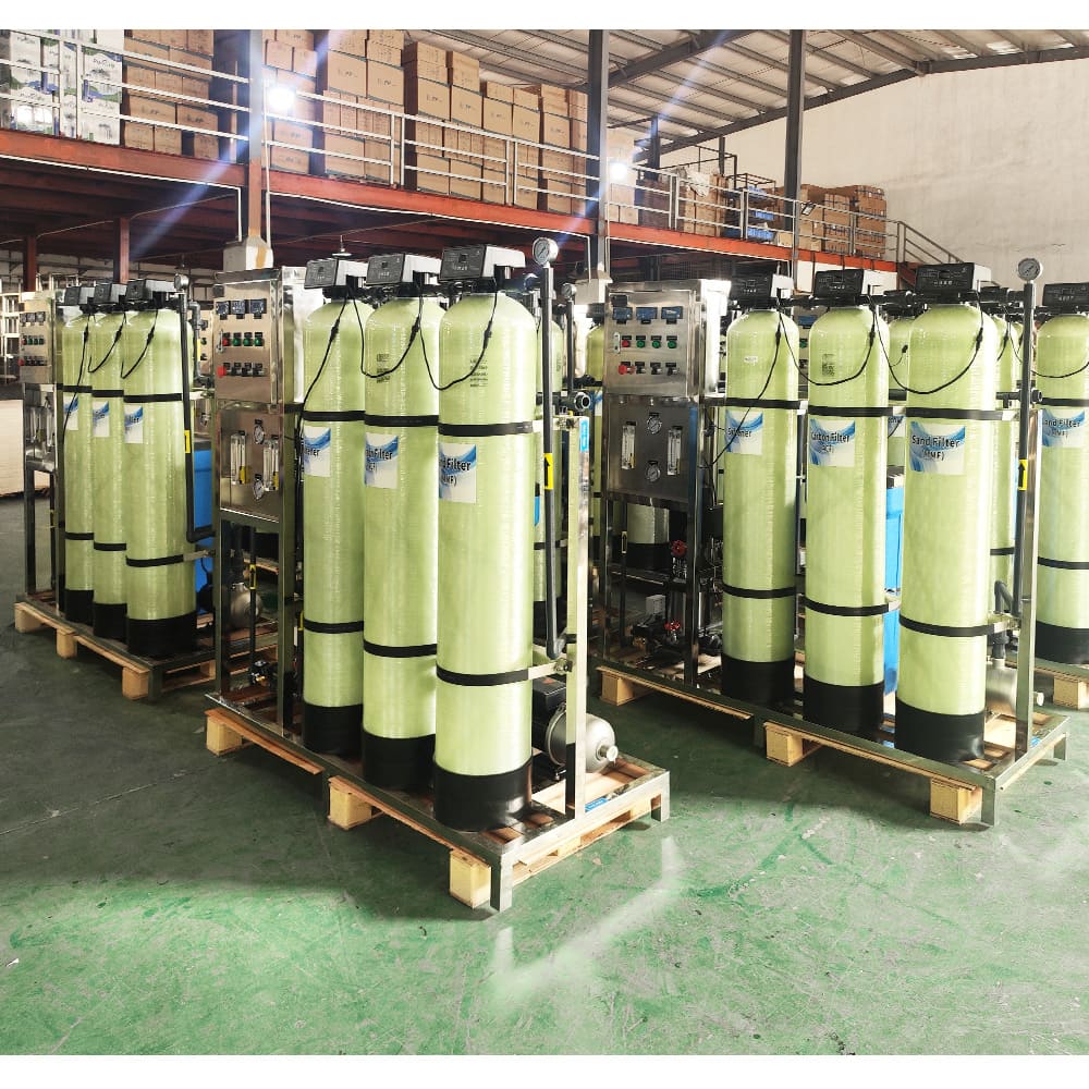 Bulk Stock Industrial RO Water Treatment Machines in Factory Warehouse