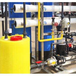 Close-Up Dosing Tank Assembly for Reverse Osmosis Water Pretreatment
