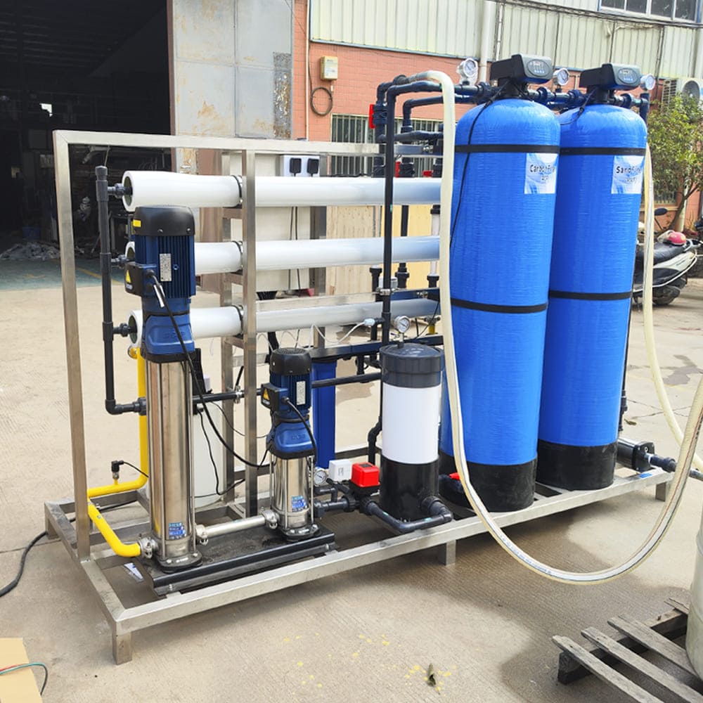 Compact Skid-Mounted Dual Blue Filter Vessel Industrial RO Filtration Unit