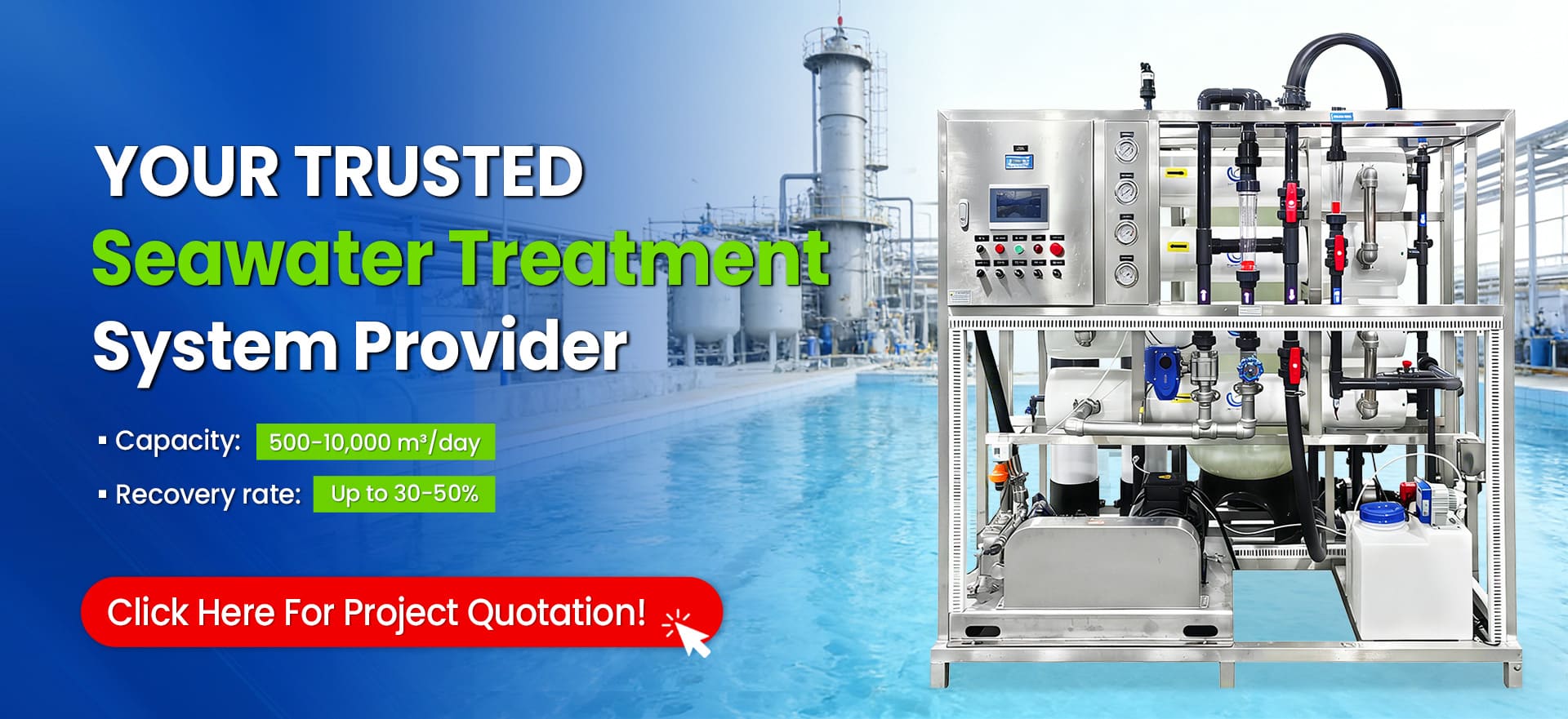 Industrial Seawater Reverse Osmosis Desalination System (SWRO)