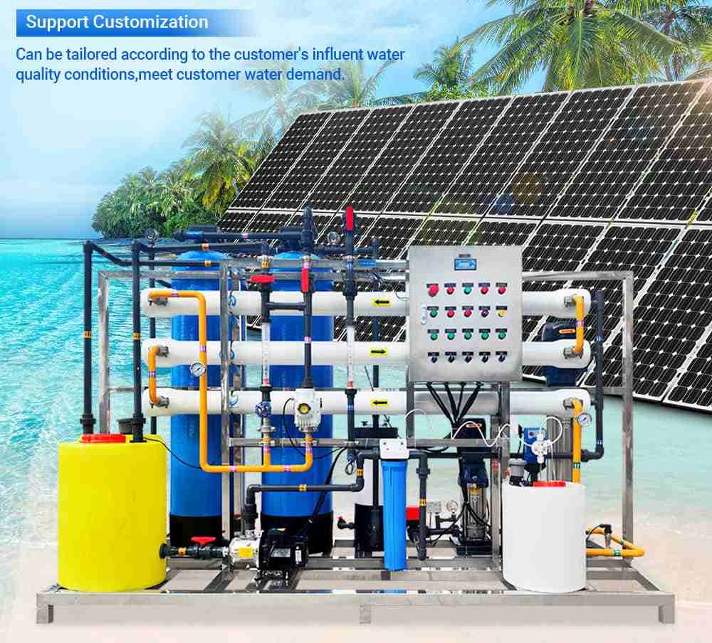 Solar panel desalination reverse osmosis plan