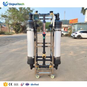 UF ultrafiltration water filter unit with movable wheel frame and vertical membrane modules