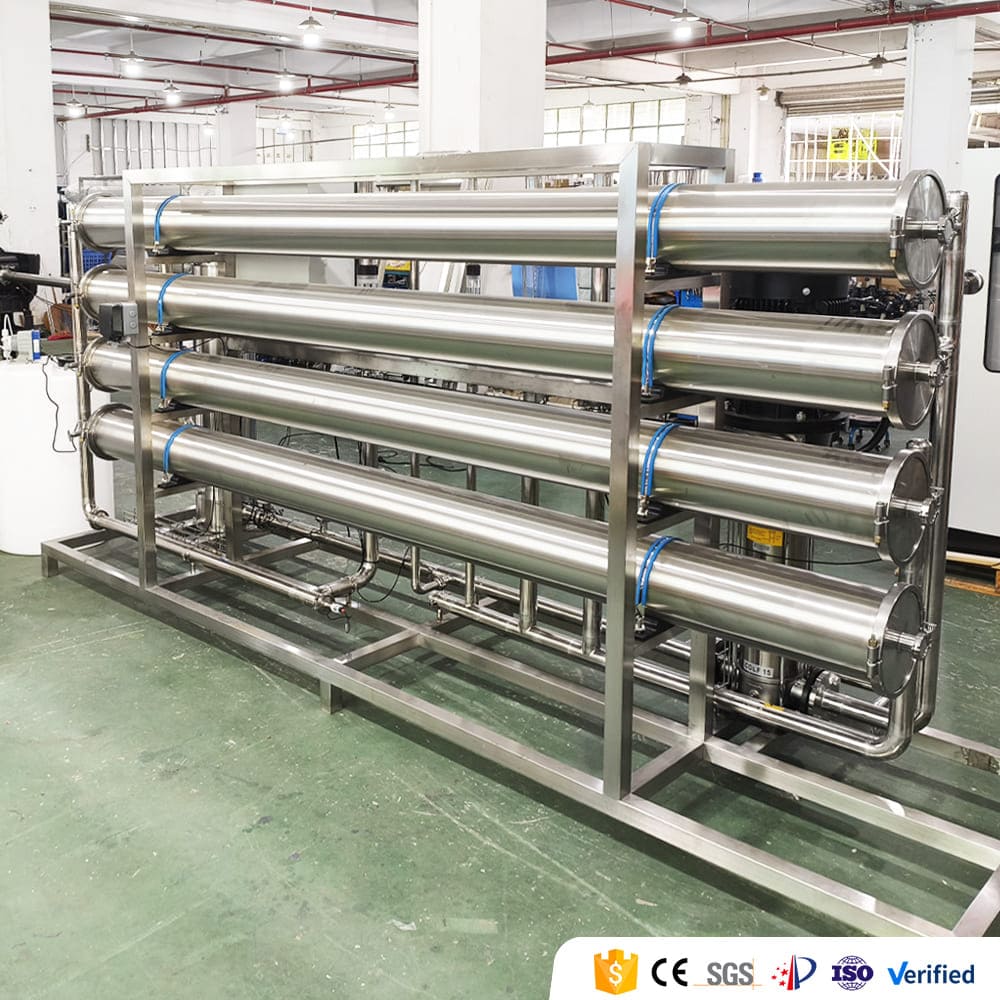 Reverse osmosis membrane with stainless steel housing